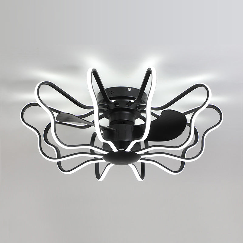 LED Flush Mount Remote Control Aluminium Bedroom LED Ceiling Light with Fan