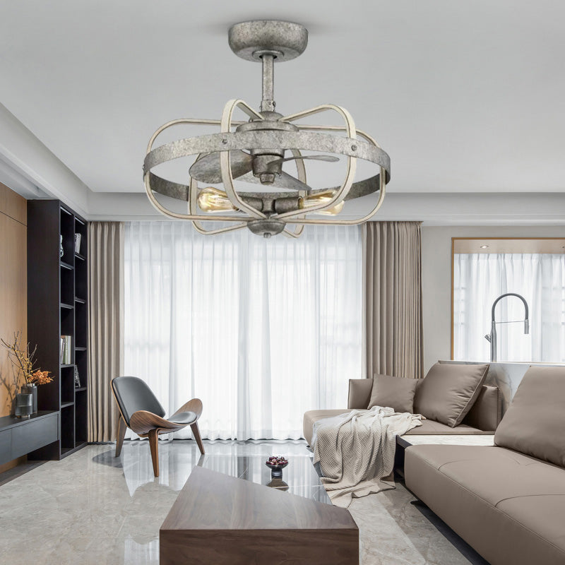 Retro Luxury Indoor Living Room Bedroom Decorative Ceiling Fan Light