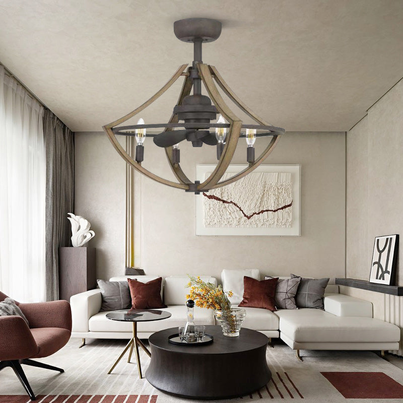 Retro Indoor Decorative Luxury Ceiling Fan with Bulb Light