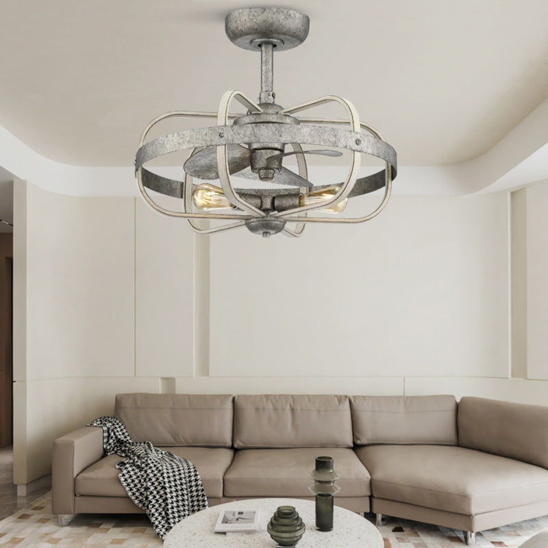 Retro Luxury Indoor Living Room Bedroom Decorative Ceiling Fan Light