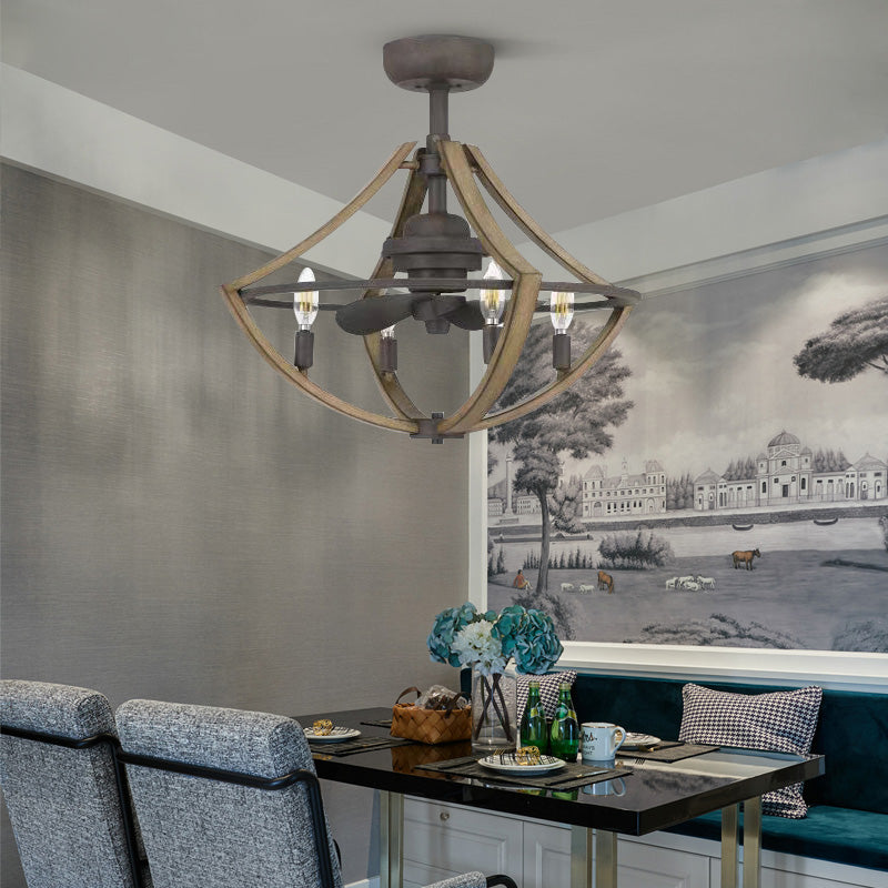 Retro Indoor Decorative Luxury Ceiling Fan with Bulb Light