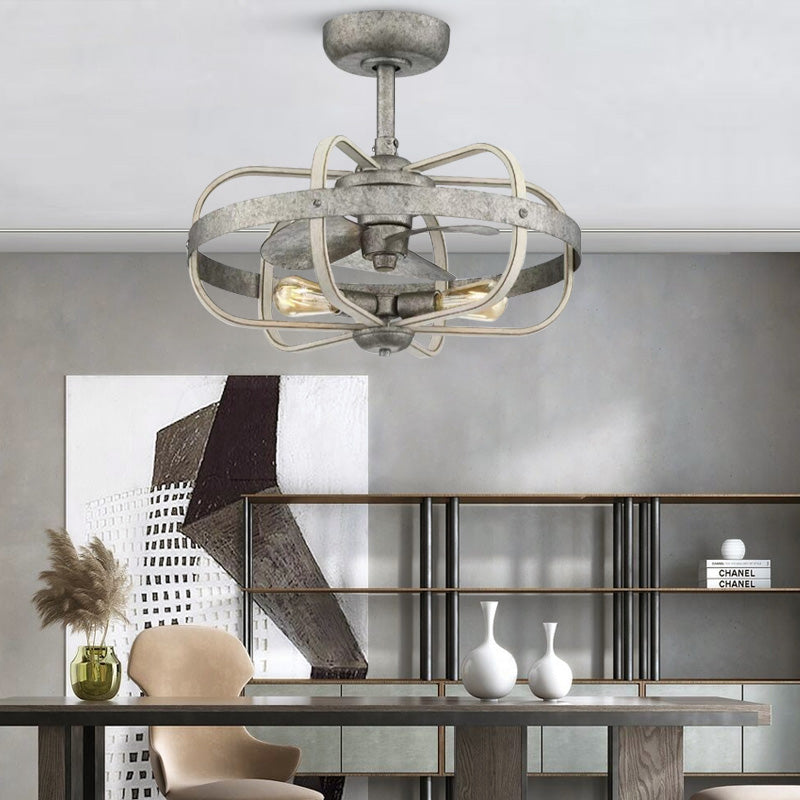 Retro Luxury Indoor Living Room Bedroom Decorative Ceiling Fan Light
