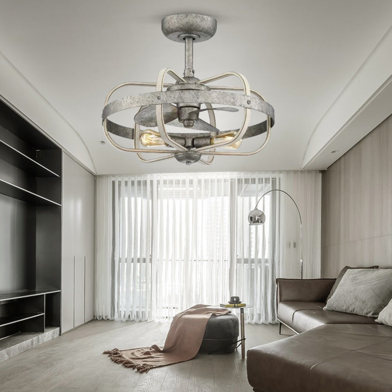 Retro Luxury Indoor Living Room Bedroom Decorative Ceiling Fan Light