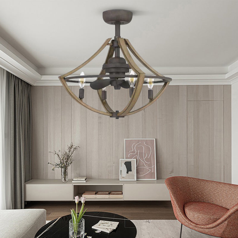 Retro Indoor Decorative Luxury Ceiling Fan with Bulb Light