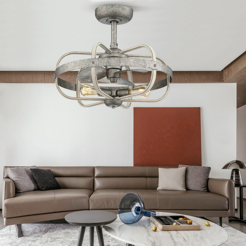 Retro Luxury Indoor Living Room Bedroom Decorative Ceiling Fan Light